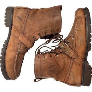 RALPH LAUREN | Leather Ranger Boots with Buckle SZ11D